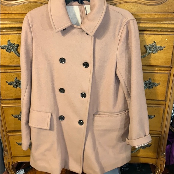 ONLY WORN ONCE tan warm pea coat - Picture 2 of 5